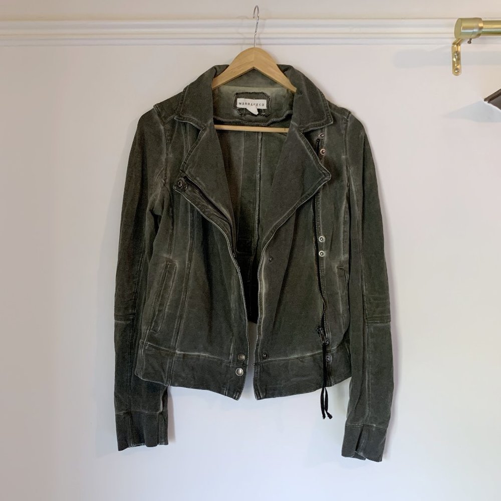 Marrakech Slouchy Green Moto Jacket XS